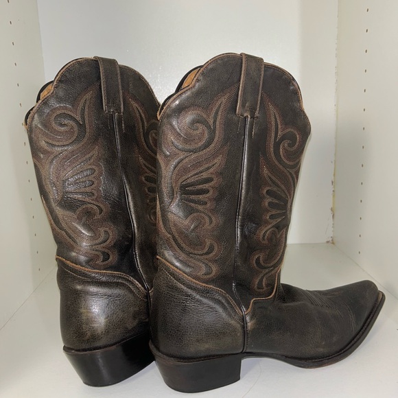 J. B. Dillon Brown Leather Cowboy Boots - Women’s Size 12 - Picture 2 of 6